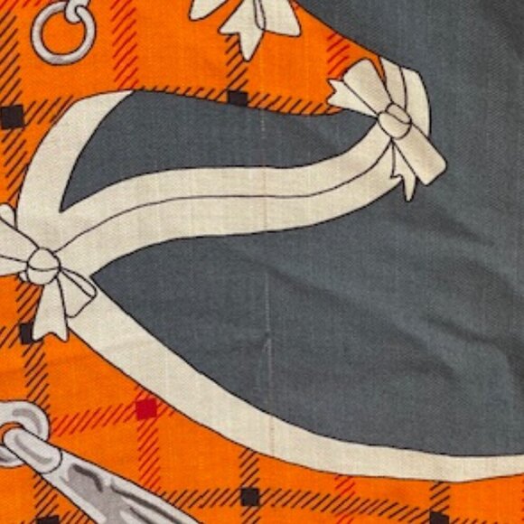 AUTHENTIC HERMES Sellier Henri D'Origny Shawl Wrap Orange Cashmere Silk … - Picture 16 of 16